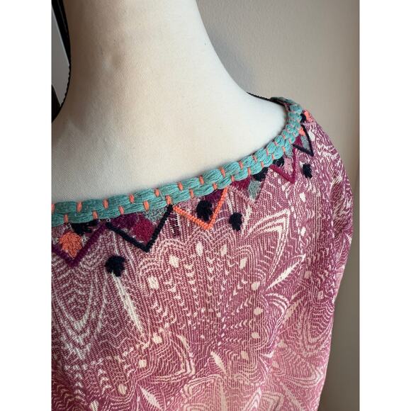 Akemi + Kin for Anthropologie Embroidered Ombré Blouse | Size L - Picture 4 of 11